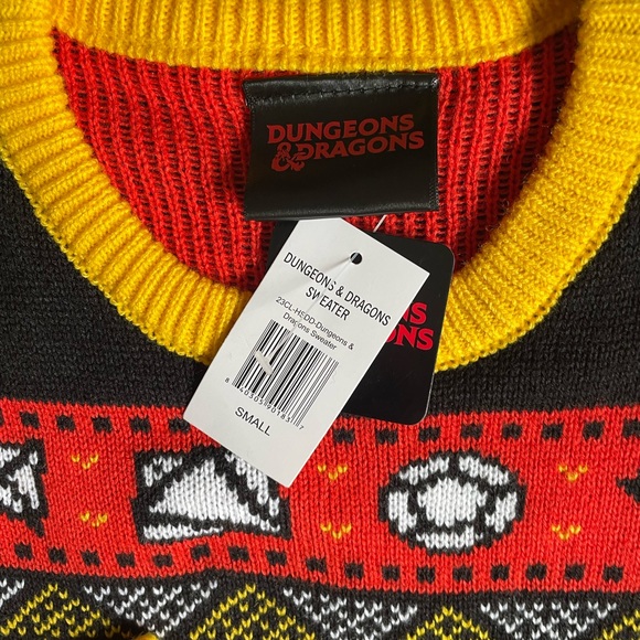 Dungeons And Dragons Ugly Christmas Sweater Mens Small- Gamestop Xmas NEW - Picture 3 of 8